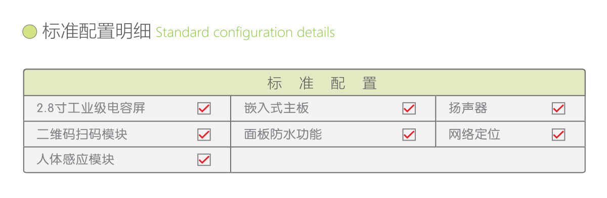 嵌入式微屏版中控系統標準配置明細